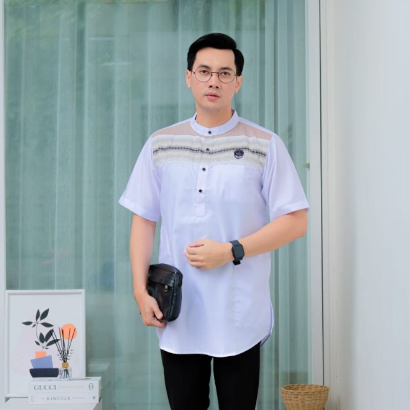 Baju kurta khusus putih by ilnaf kemeja koko pria