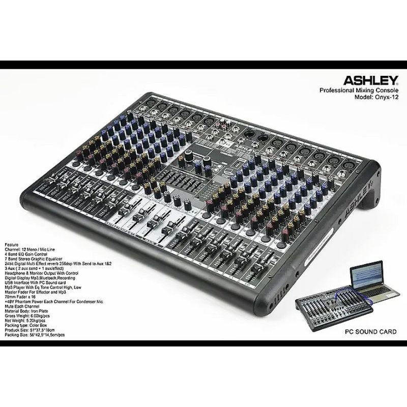 MIXER AUDIO ASHLEY ONYX-12