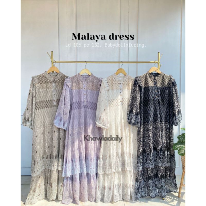 Malaya by khawladaily | Dress Muslimah Gamis Motif Vintage