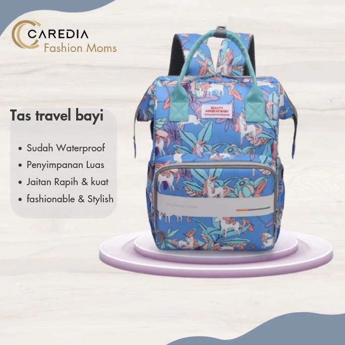 CAREDIA - Tas Bayi Multifungsi | Moms And Baby Travel Bag | Diaper Bag Ransel Backpack Anti Air | Ta