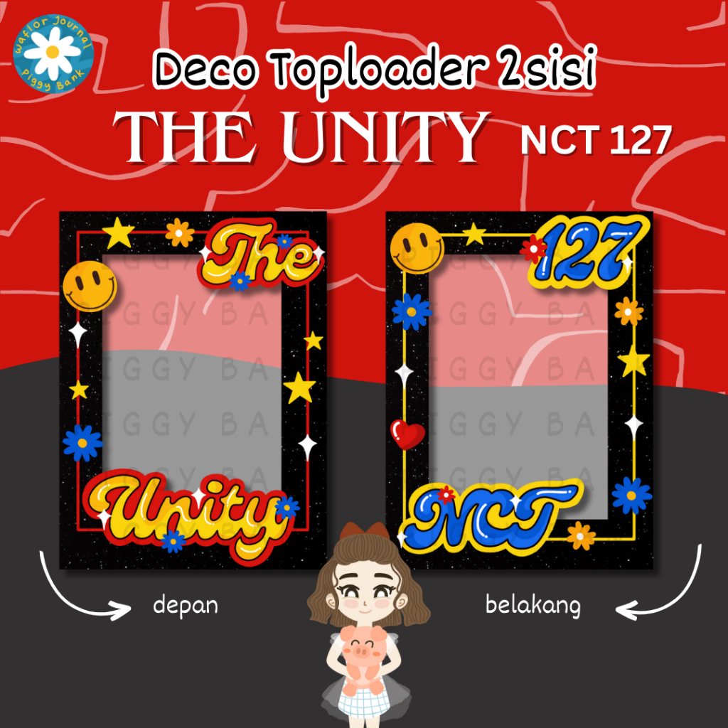 Piggybank- THE UNITY NCT 127 MEMBER Toploader Deco (Photocard Holder)  & Sticker Toploader (Handmade