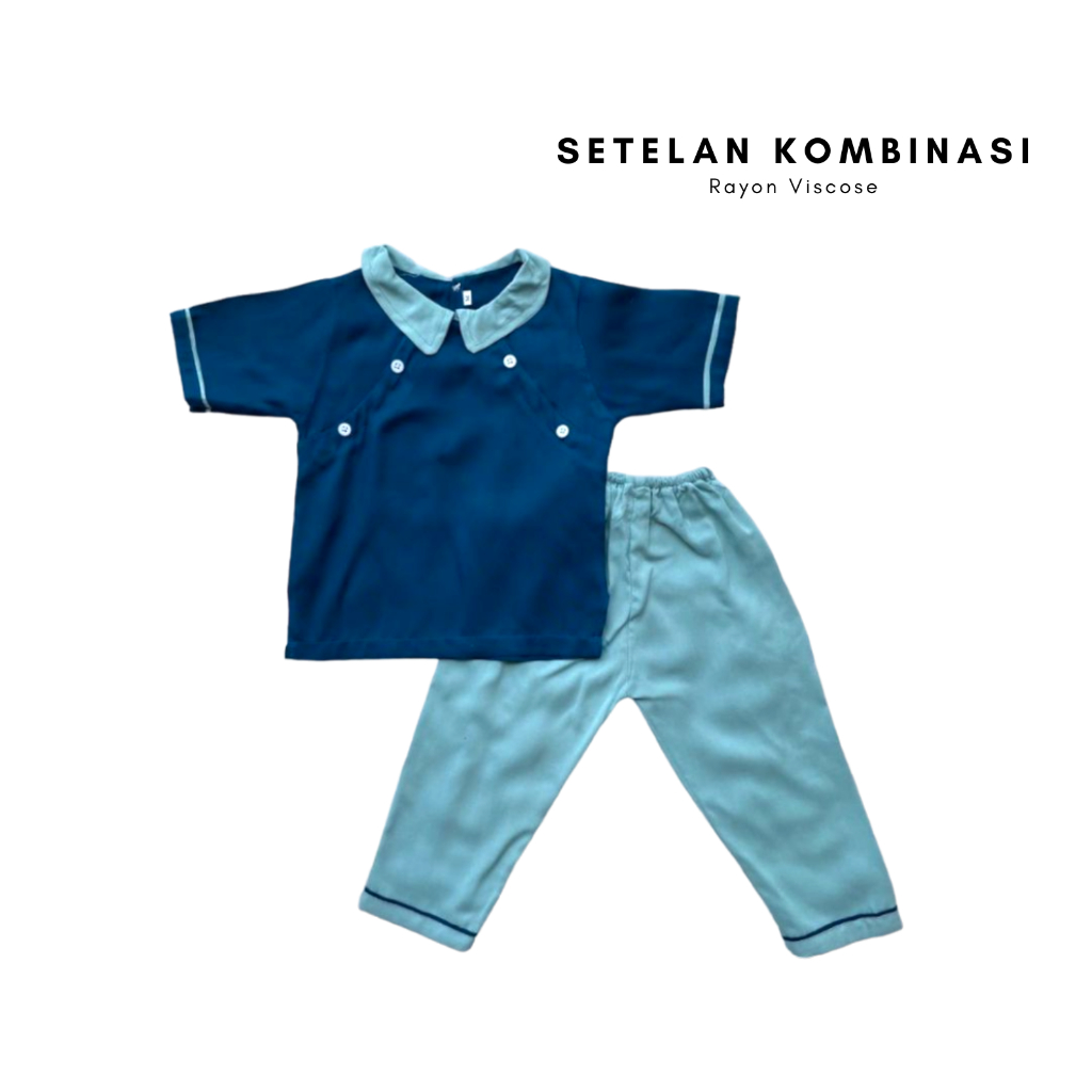 SETELAN RAYON KOMBINASI//SETELAN POLOSAN ANAK 1 - 4 TAHUN TANGAN PENDEK CELANA PANJANG