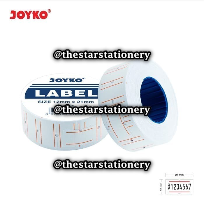 

(1 Biji) Kertas Label Harga Joyko LB-2RL 1 Baris Putih 21mm x 12mm / Price Label Harga 1 Baris Joyko