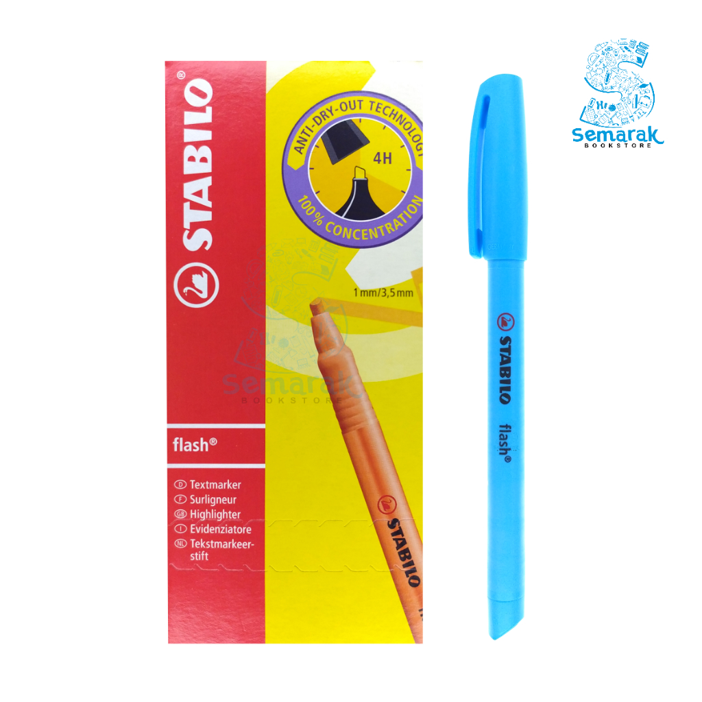 

Stabilo Flash Highlighter - 555/31 Blue [1 Pack / 10 Pcs]