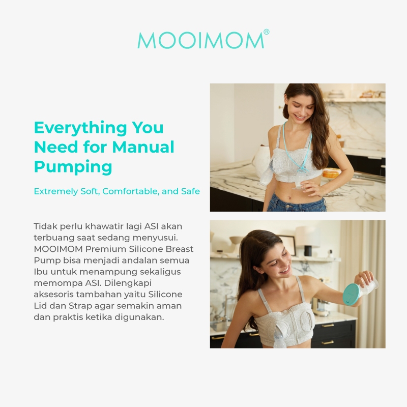 MOOIMOM Premium Silicone Breast Pump Package - Penampung ASI Silikon Premium