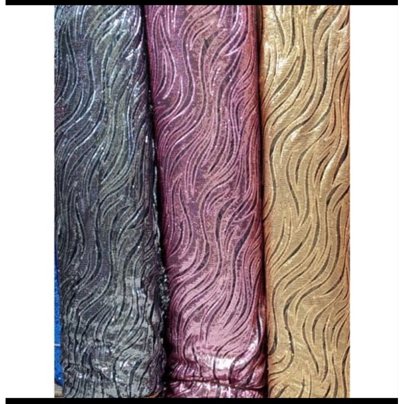 bahan/kain tille sequin abstrak/kain sequin murah