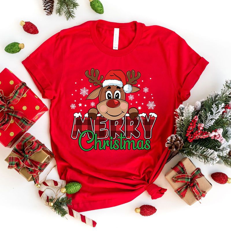 Kaos Natal Anak dan Dewasa Wanita Couple Keluarga Kaos Natal 2023 Dewasa Murah Baju Natal Anak Perem