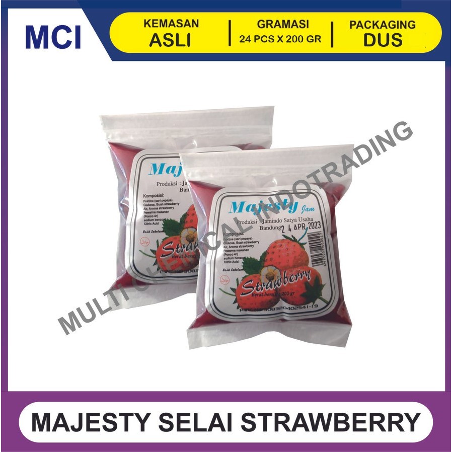 

MAJESTY SELAI STRAWBERRY 200 GR - 1 DUS 24 PCS / SELAI STOBERI
