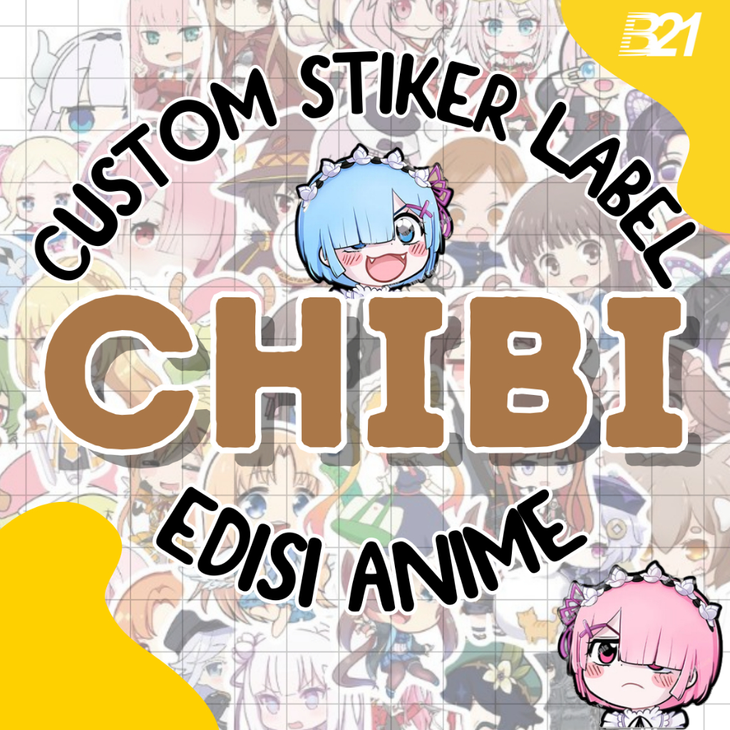 

B21 Cetak Stiker Label Custom Edisi Anime / Sticker Anime / Stiker Tahan Air / Sticker Vinyl / Stiker Label Chibi / Sticker Label Chibi / Stiker DIY / Sticker DIY - Stiker Vinyl Bulat Satuan