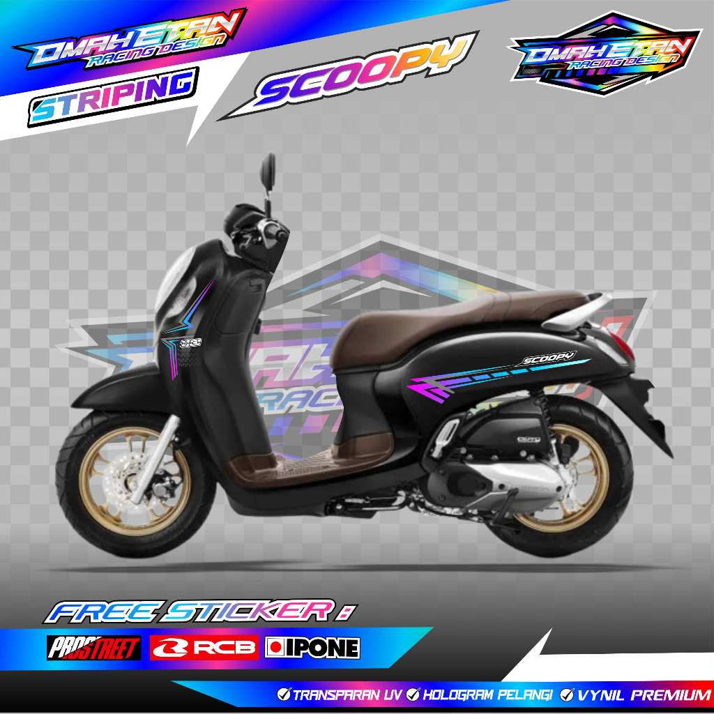 STRIPING VARIASI MOTOR HONDA SCOOPY 2021 / STICKER LIST MOTOR SCOOPY 2021
