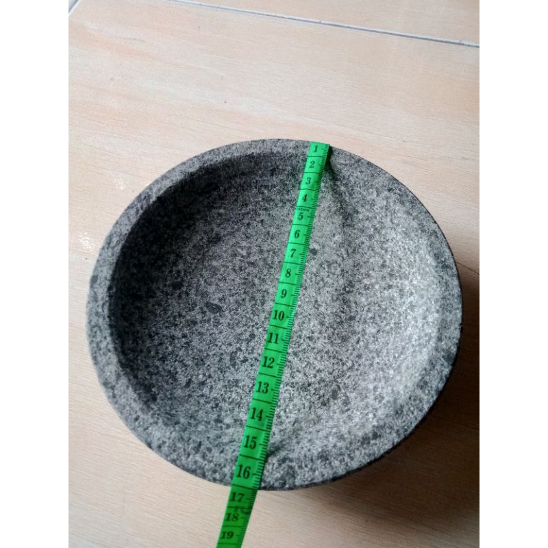Cobek Bubut set mutu/ulekan 18cm