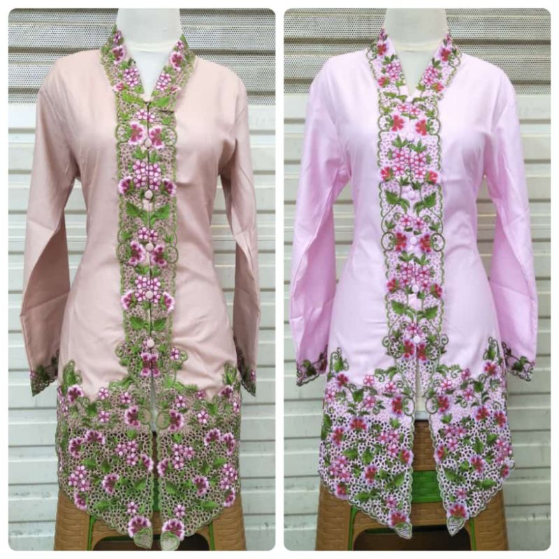 Kebaya Encim Modern Lengan Panjang Bordir Jumbo Betawi Katun Ima