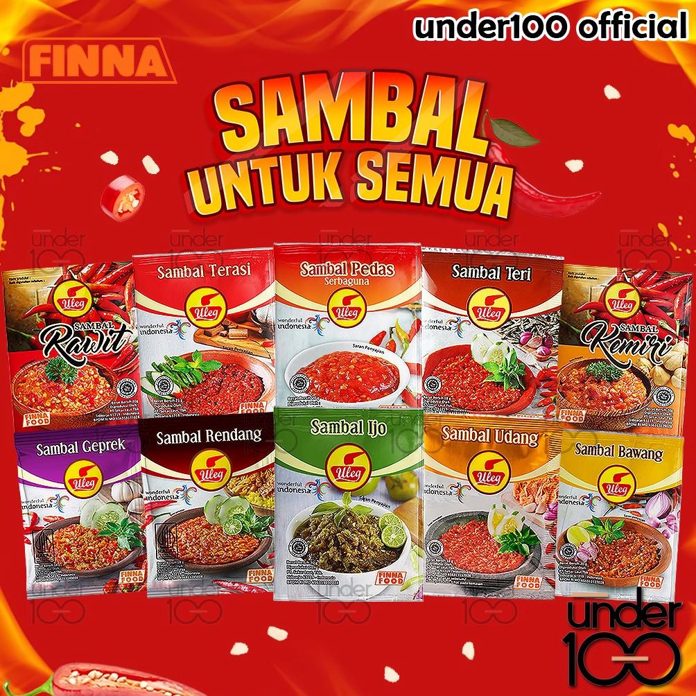 

Pr0duk ❤ Under100 ❤ FINNA Sambel Uleg Saset 18g Renceng Sambal Uleg Terasi | Sambal Rendang | Sambal Ijo | Sambal Rawit | Sambal Udang | Sambal Pedas | Sambal Kemiri | Sambal Bawang | Sambal Teri | Sambal Geprek | HALAL BPOM [230]