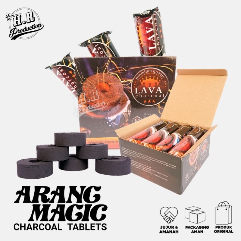 ARANG MAGIC | ARANG BUKHUR ATAU CHARCOAL LAVA MAGIC | ARENG DUPA | ARANG BUKHUR | PEMBAKAR BUKHUR
