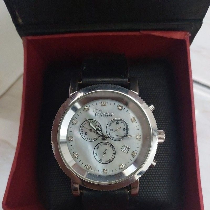 Jam Tangan original Chronograph Catia Swiss made preloved second bekas