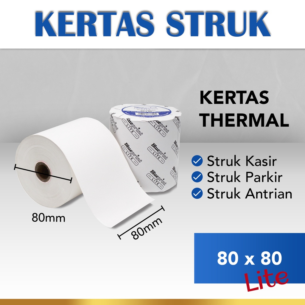 

KERTAS STRUK THERMAL EDC BLUEPRINT LITE 80x80 80 x 80 MM 1 Rol KERTAS STRUK KASIR TERMAL