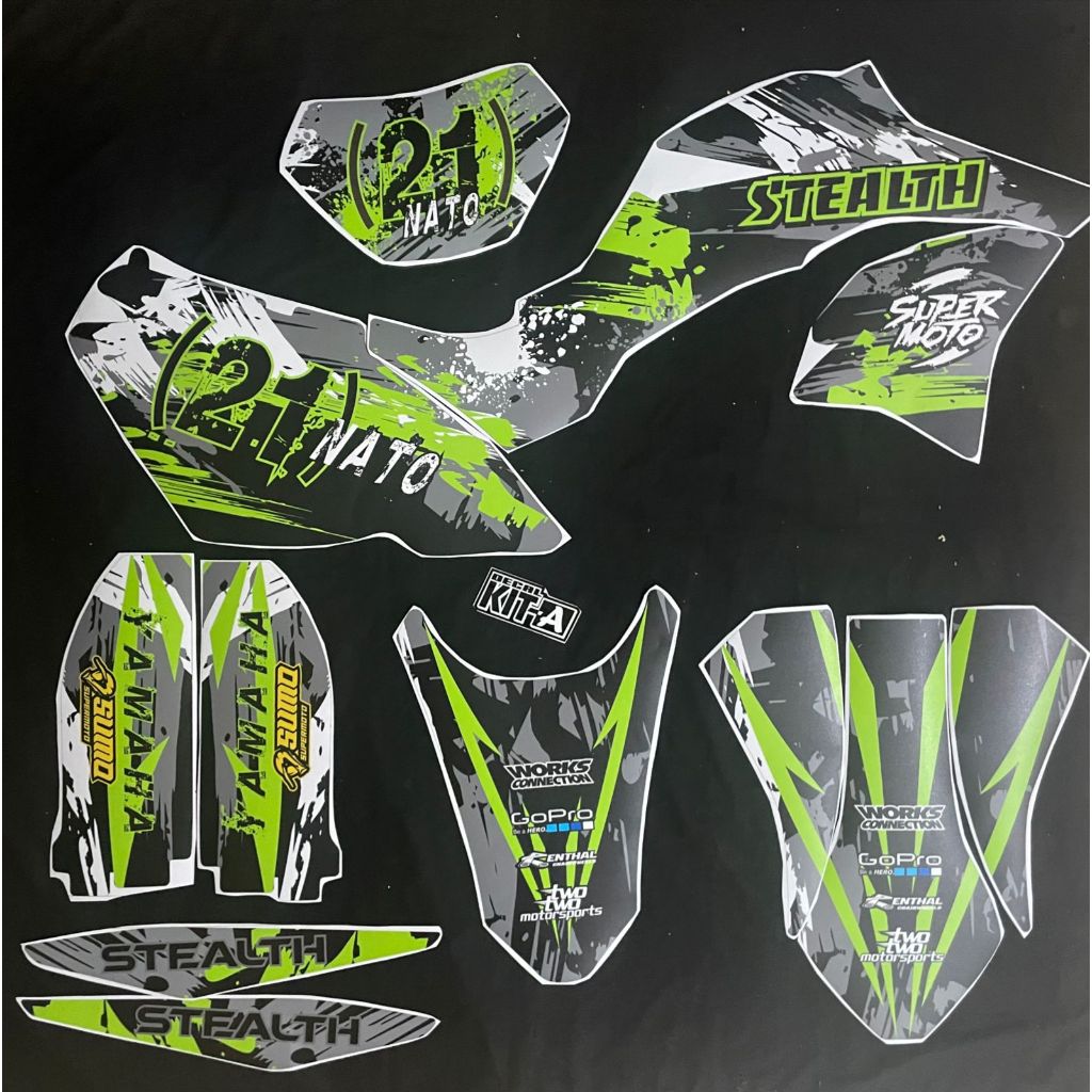 Decal Klx New Dtracker Sticker Dtreker Striping Stiker Klx New Dtrecker Decal Custom Fox Hijau Hitam