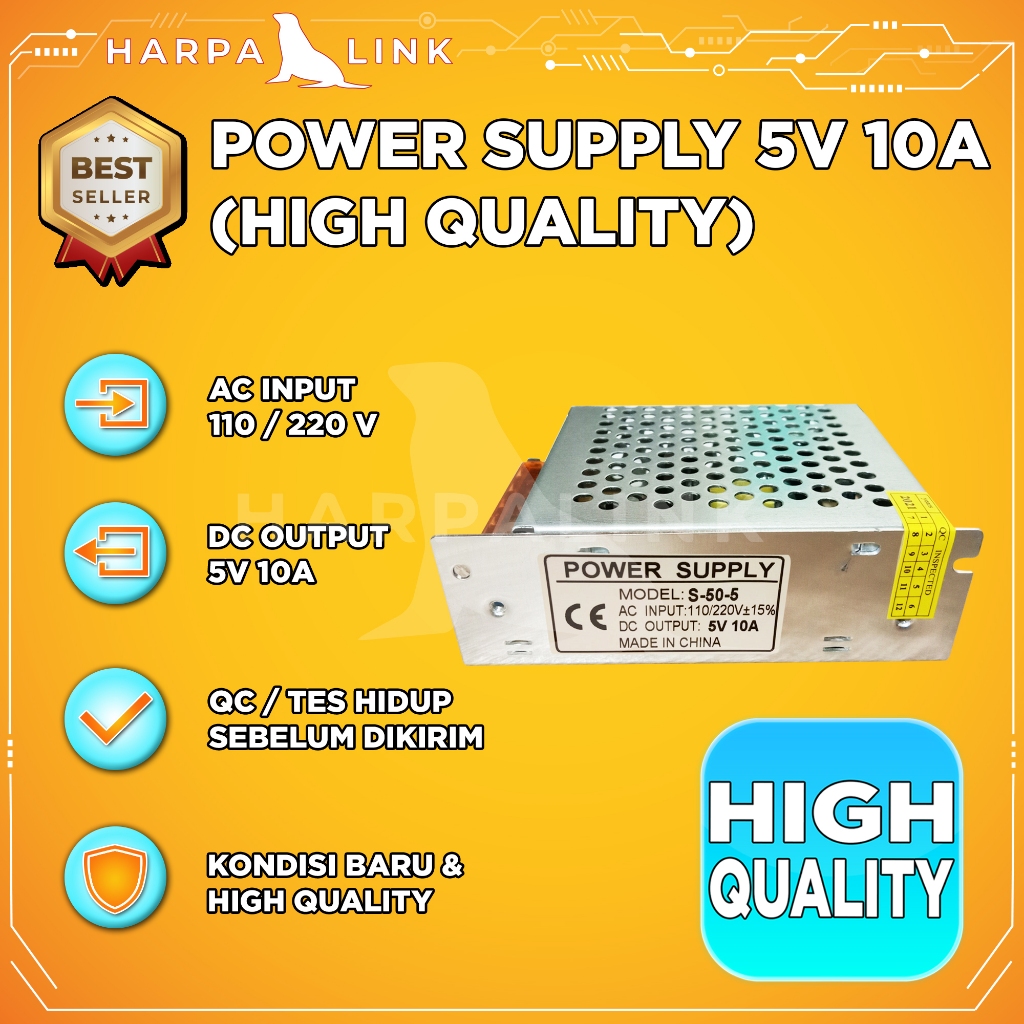 Switching Power Supply PSU 5V 10A High Quality / Power Supply 5V 10A 5 Volt 10 Ampere Jaring Adaptor