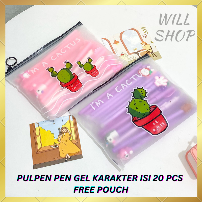 

PROMO CUCI GUDANG / 1 SET ISI 20 PCS PULPEN PENA GEL KARAKTER RANDOM LUCU UNIK VARIAN TERBARU FREE POUCH BENING / PAKET ALAT TULIS MURAH TINTA DI JAMIN NYATA BISA GROSIRAN DAN COD