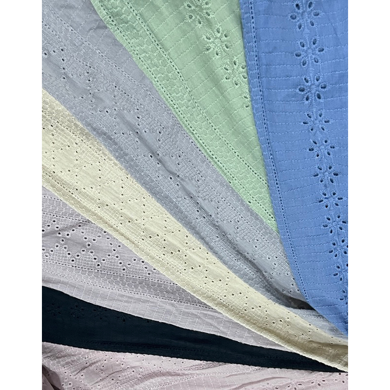 Katun bordir / kain katun bordir super premium per setengah meter / katun paris bordir warna warni