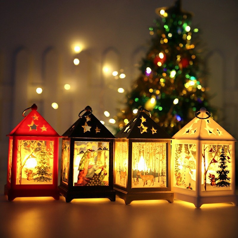 Lentera Kotak Lampu LED Natal Souvenir Christmas Gift Kado Natal