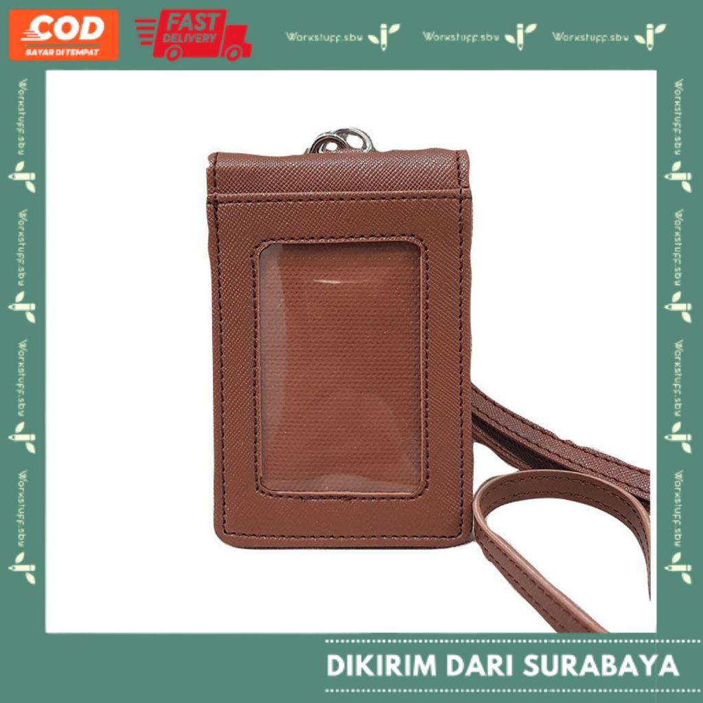 

ID Card Holder Magnet Coklat Muda Lanyard Termurah Penutup Magnet Name Tag Lanyard Termurah