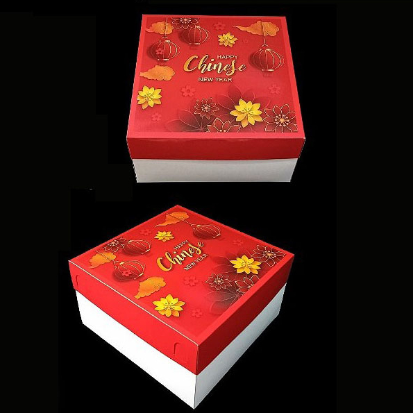 

(5 pcs) kardus kue bolu imlek box chiffon cake dus pudding sincia chinese new year cny ukuran 25x25x12cm