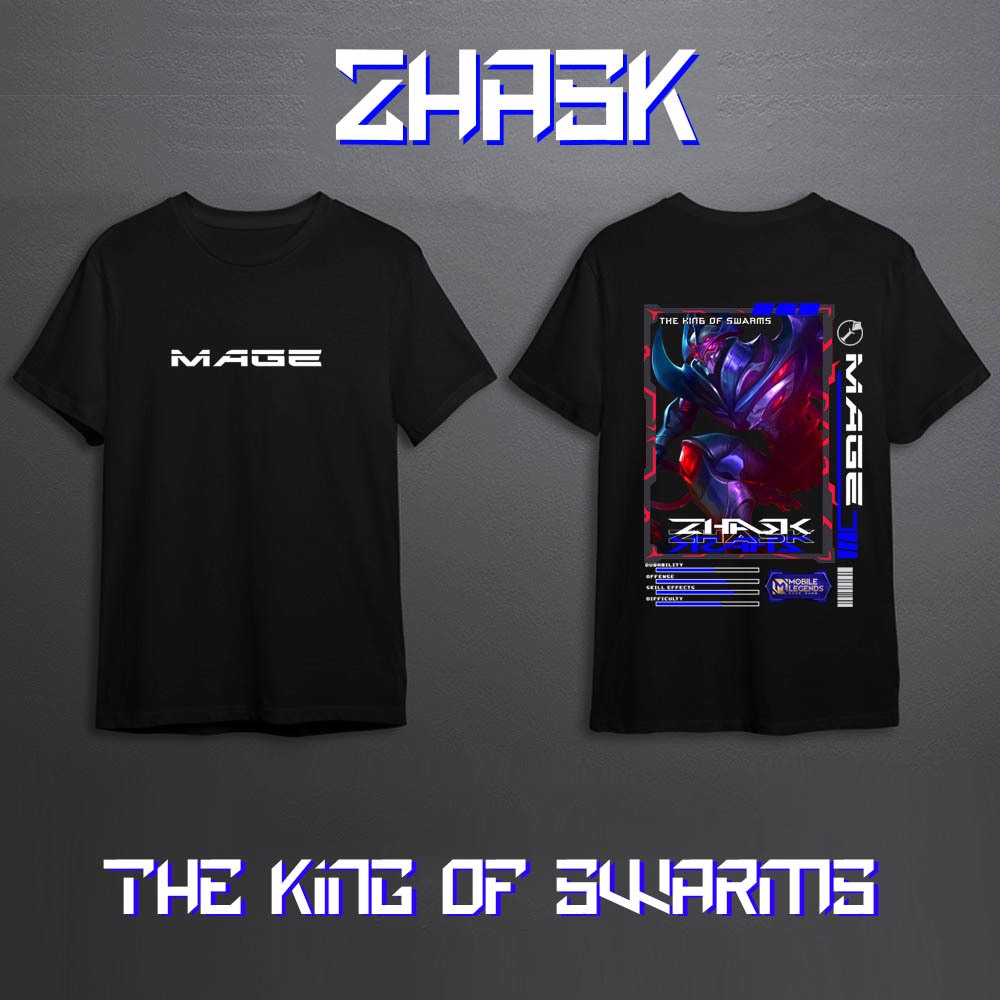Kaos Pria Mobile Legend Hero ZHASK MAGE Skin Keren//Kaos Mobile Legend//Kaos ML//Kaos Skin