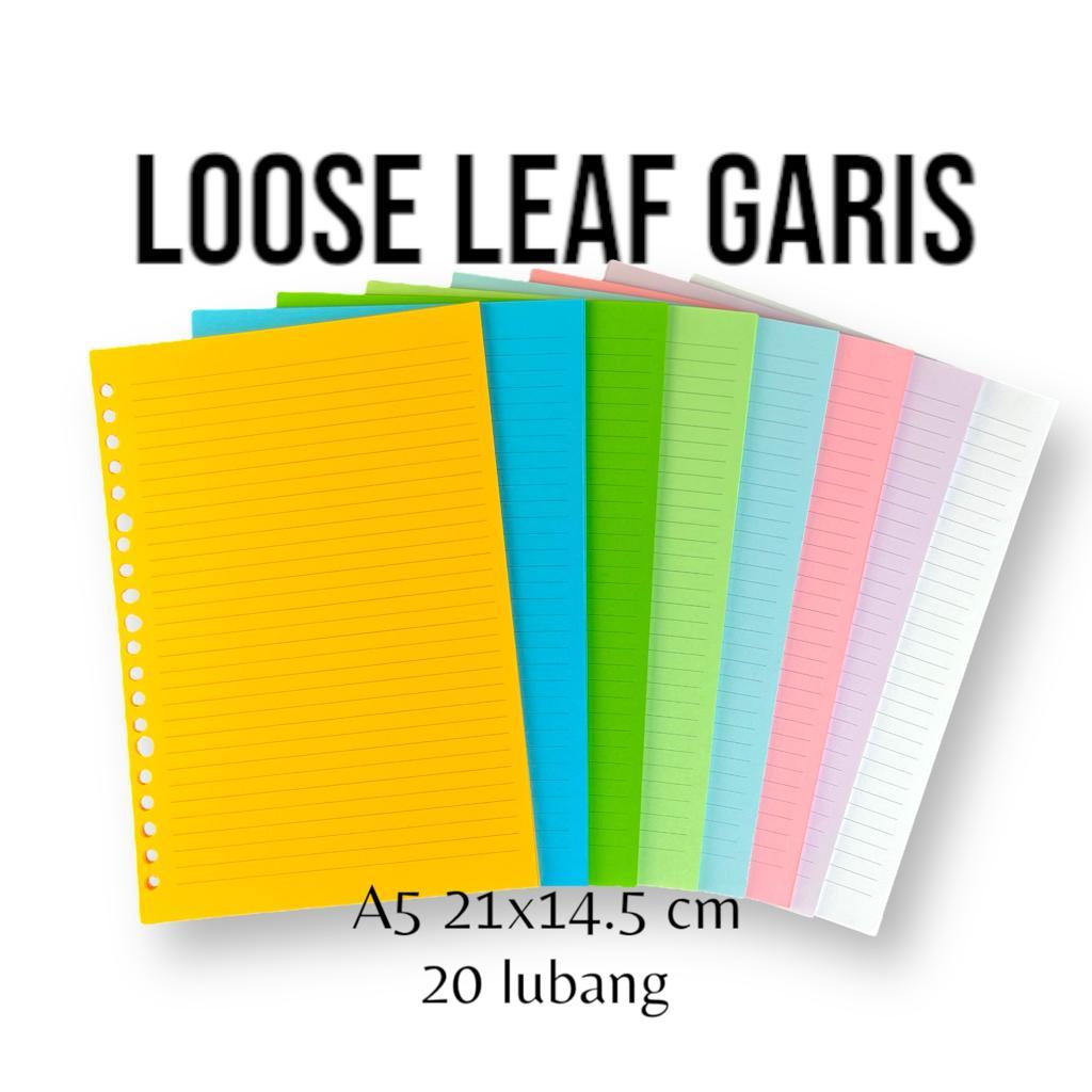 

Loose Leaf A5 GARIS Warna 80 gsm isi 25 lembar kertas binder