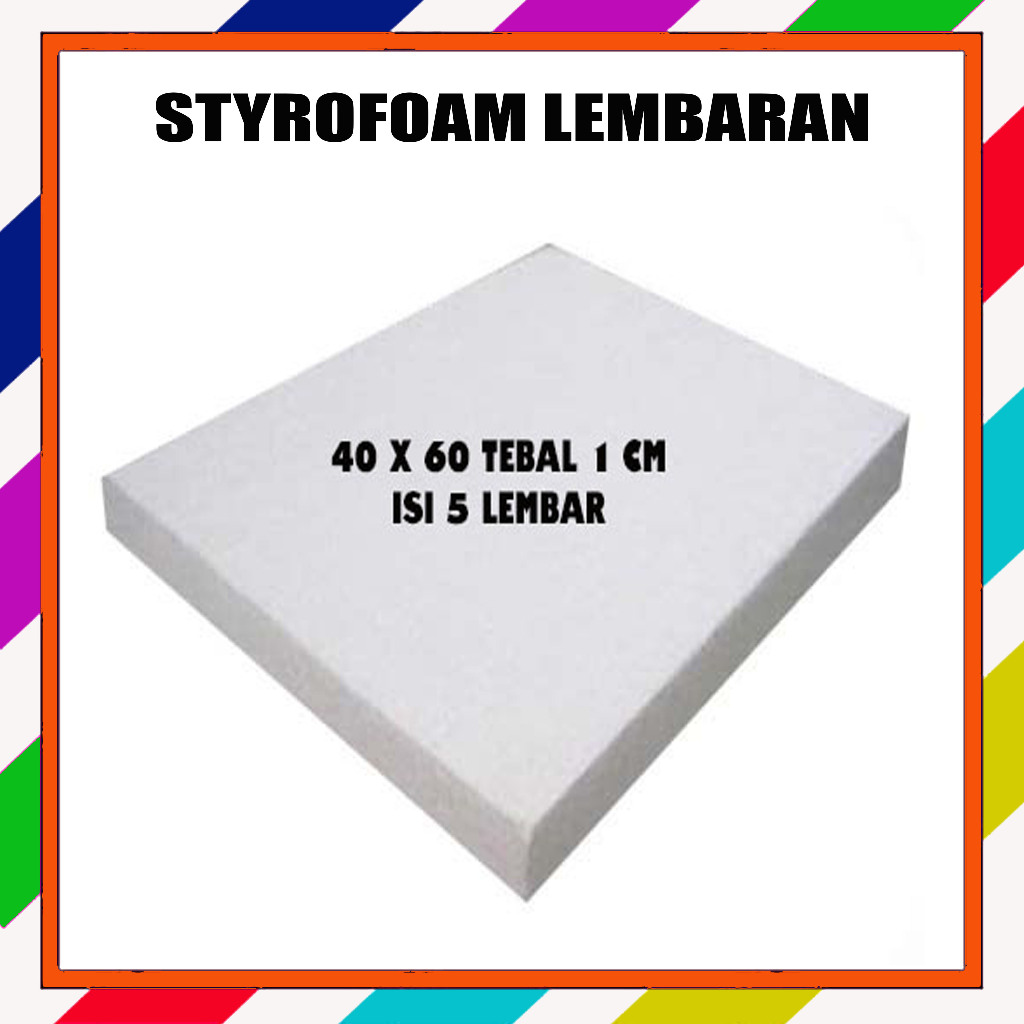 

Styrofoam lembaran polos uk 40x60 tebal 1cm isi 5 lembar