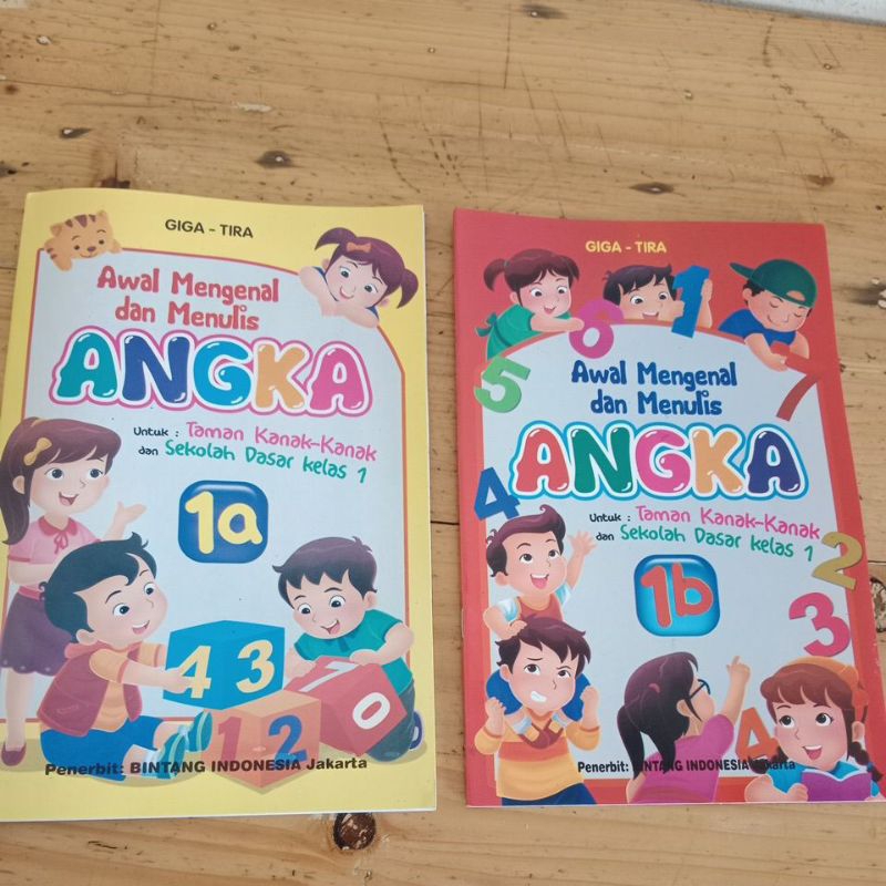 

paket 2 buku praktis belajar menulis angka 1 a dan 1 b