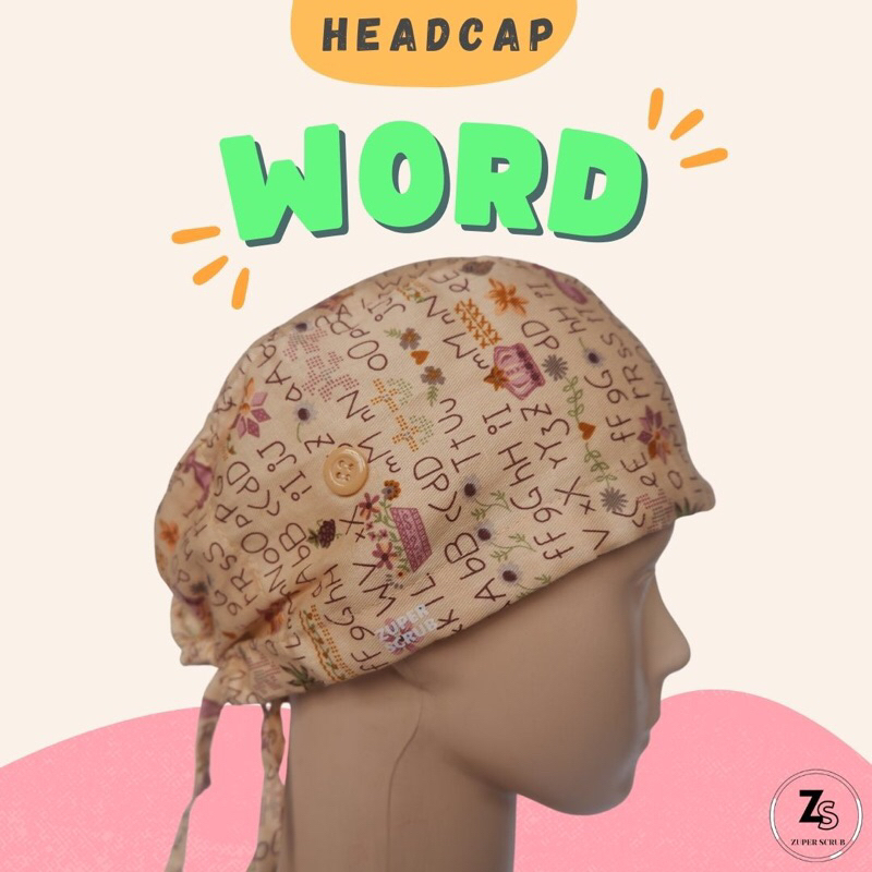 HEADCAP TOPI MEDIS / TOPI BEDAH / SURGICAL CAP DOKTER & TENAGA MEDIS (WORD)