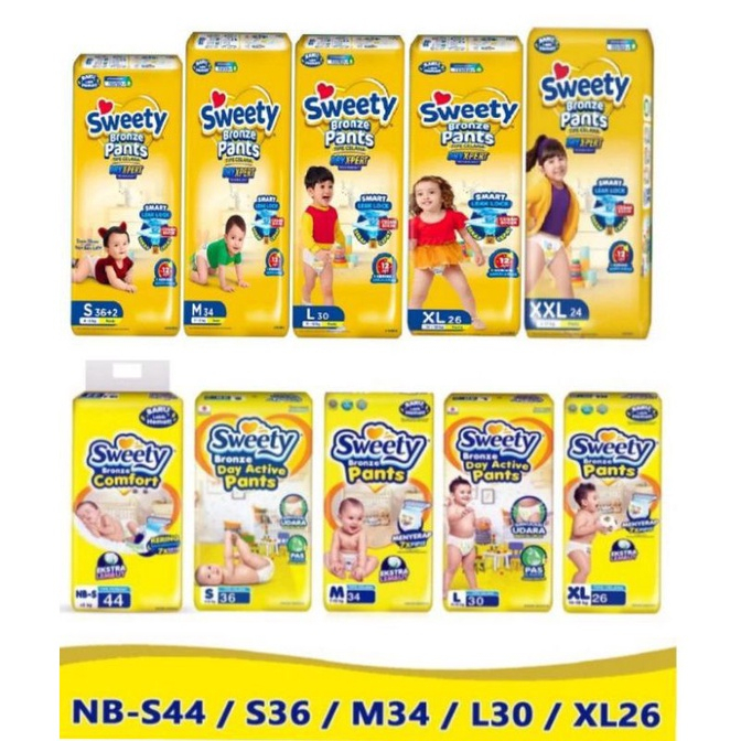 [BEBIBELLE] Sweety Bronze Pants NBS/S/M/L/XL/XXL Pampers Sweety Murah