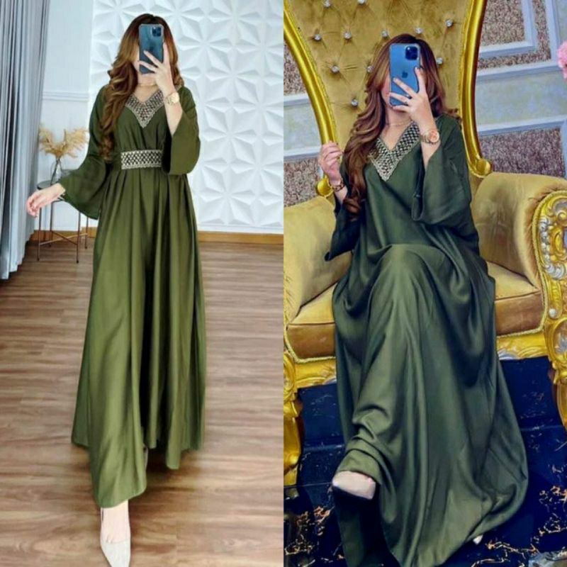 Kaftan tsamira//kaftan rayon kekinian renda