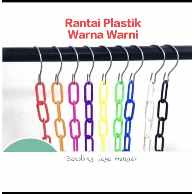 Rantai plastik warna warni - Rantai Baju Cantolan- Gantungan Plastik Model Rantai