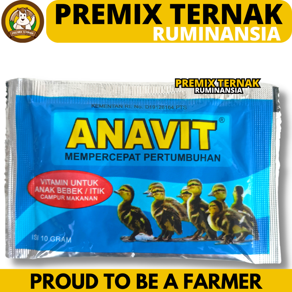 ANAVIT 10 GRAM EKA FARMA - Vitamin Anak Bebek Itik Mempercepat Pertumbuhan - Vitamin DOD Anak Bebek