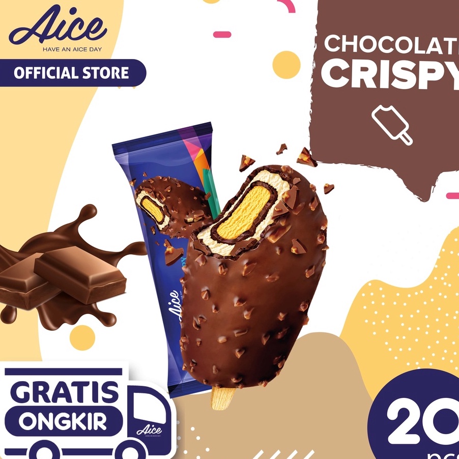 

MODEL FUJ149 Aice Ice Cream Chocolate Crispy Es Krim 20pcs