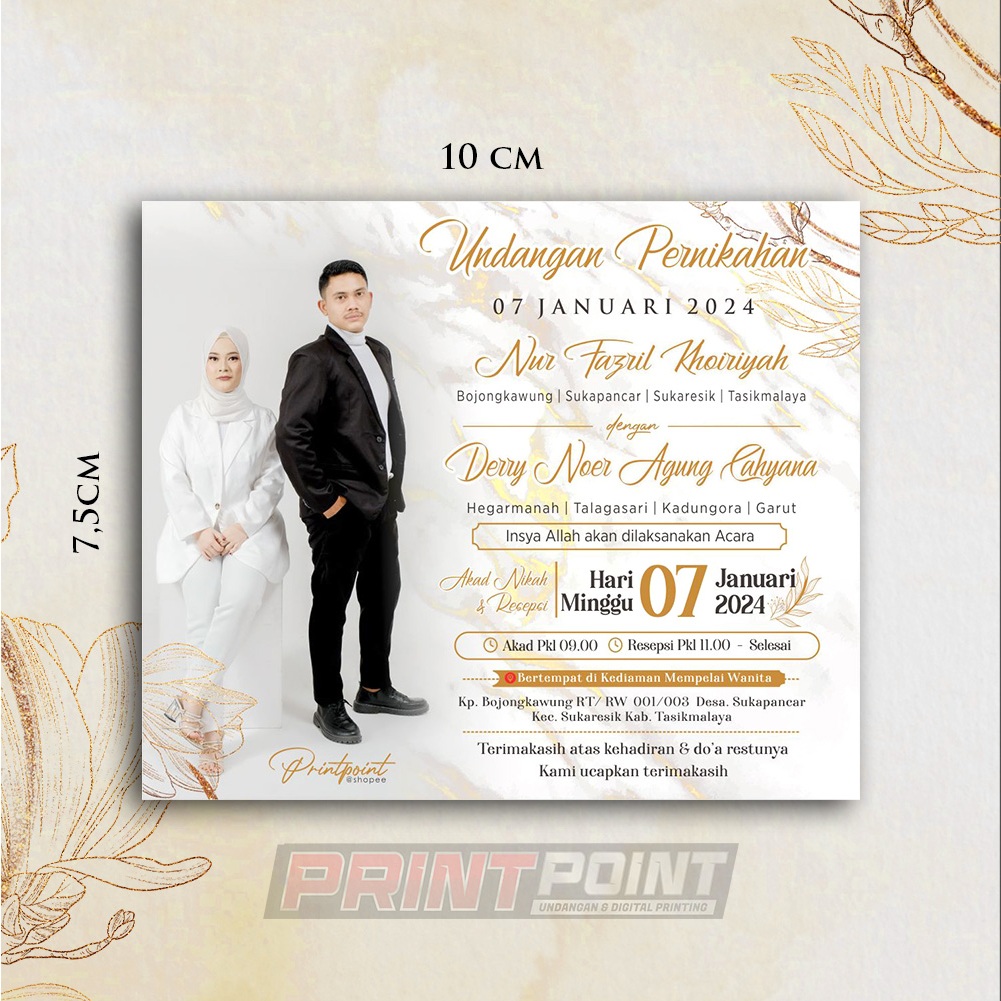 UNDANGAN KECIL UNDANGAN MINI UNDANGAN KOPI UKURAN 10 X 7,5 BESAR PREMIUM ELEGANT MURAH