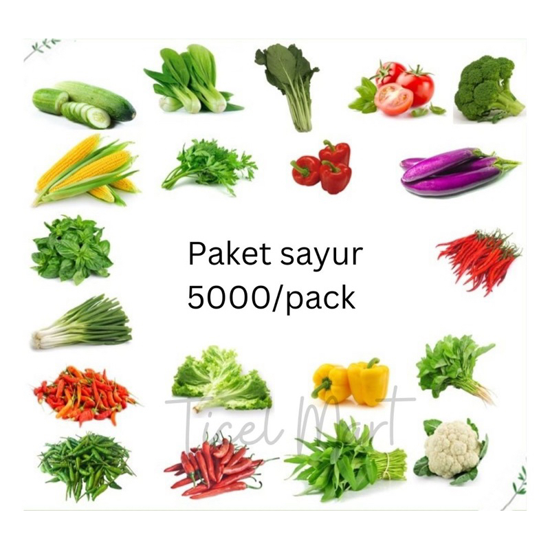 

Paket ekonomis sayuran 5000 per pack | sawi pakcoy kacang panjang kecombrang tomat daun pepaya singkong cabe kangkung bayam jagung kubis kembang kol labu siam jengkol kentang terong seledri daun bawang timun wortel buncis oyong pare toge