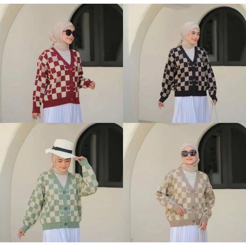 Cardigan rajut kotak baju rajut wanita premium premium bahan tebal nyaman di pakai cocok untuk ootd