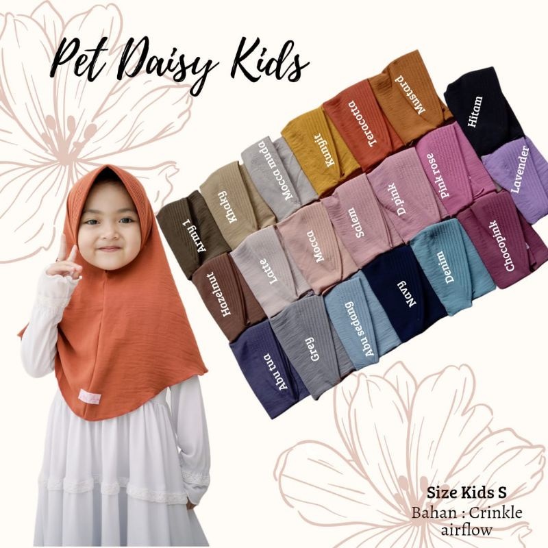 ERGO ANAK PED CRINKLE AIRFLOW / JILBAB ANAK CRINKLE PREMIUM