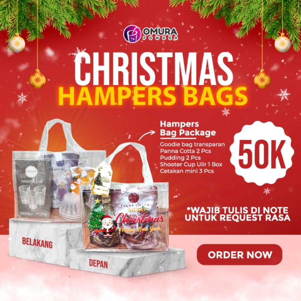 

[HAMPERS NATAL & TAHUN BARU] Parcel Bag Bingkisan Christmas Gift Set Panna Cotta Pudding Sutra Omura Dessert Shooter