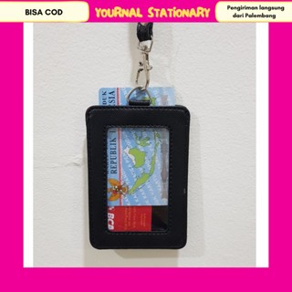

Holder Flashee Name Plastik Name Hitam Tag Mika Flashee ID Card Lanyard Kulit Dua Sisi Transparan Termurah PU Leather