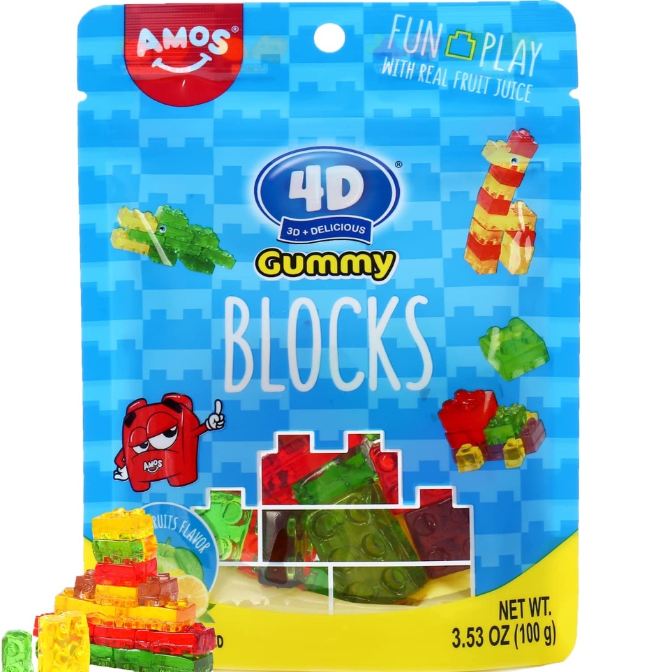 

Murah Banget Amos 4D 72GR Gummy Candy Blocks / Permen jelly Lunak / Permen 4D