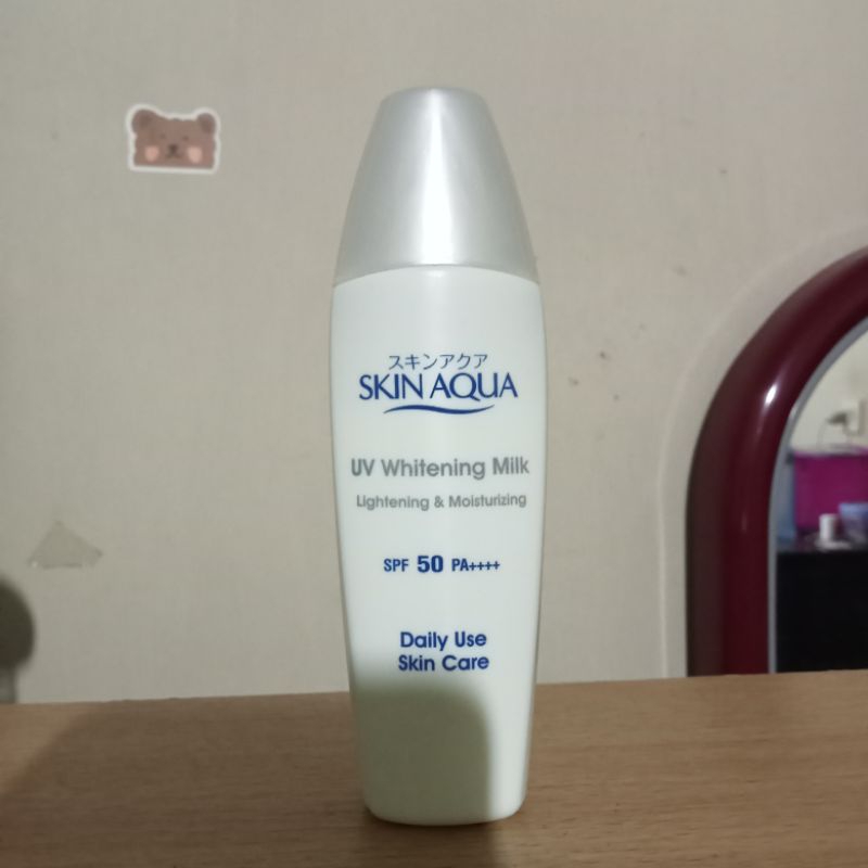 Preloved Skin Aqua Sunscreen UV Whitening Milk Tutup Putih