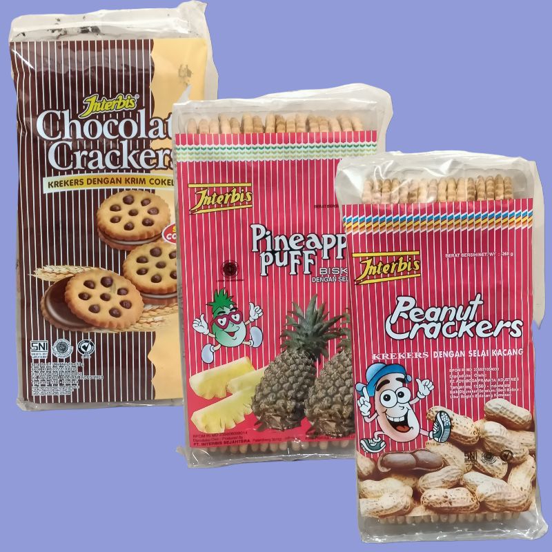 

INTERBIS Peanut Crackers, Pineapple & Coklat Biscuit Kacang 268 gr