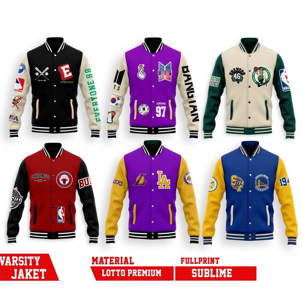 ⏎ JAKET VARSITY MLB & NBA Everyone TEAM Baseball BTS KOREA ALL SERIES ど