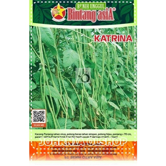 Johrnia 15 Benih Biji Kacang Panjang KATRINA