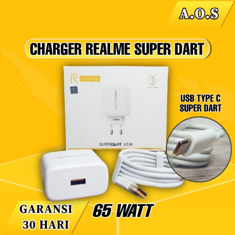 Charger Realme 7 Pro 8 Pro Super Dart USB Type C 65 Watt ORI