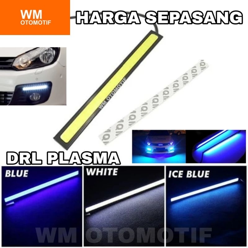 SEPASANG Lampu LED DRL Plasma COB 2 MATA 17cm Motor Mobil High Quality 17 Cm Universal Senja Sein Se